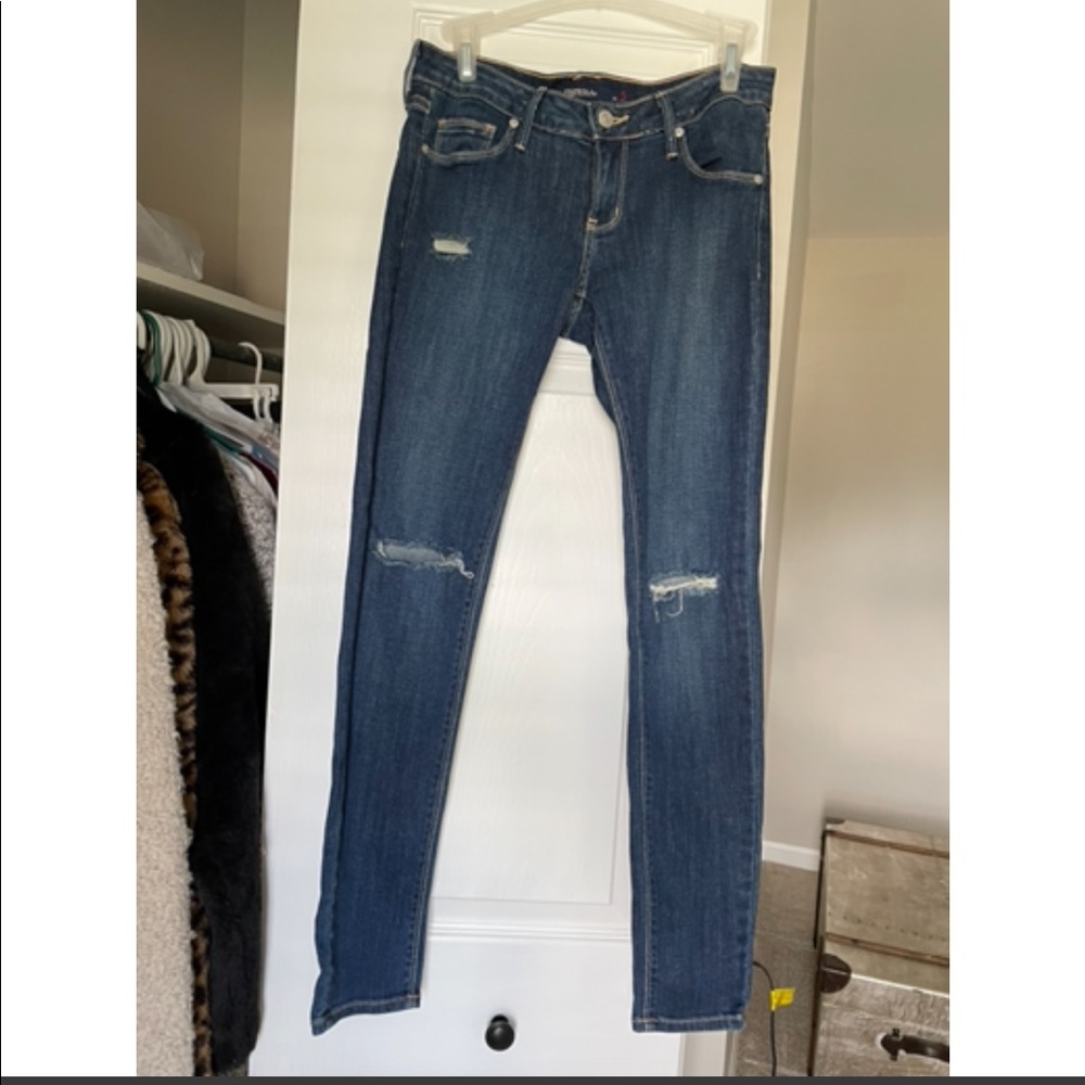Low Rise Skinny Blue Jeans